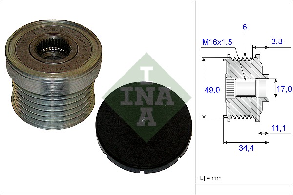 INA 535 0183 10 Dispositivo ruota libera alternatore-Dispositivo ruota libera alternatore-Ricambi Euro