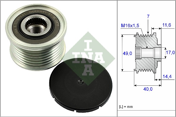 INA 535 0254 10 Dispositivo ruota libera alternatore-Dispositivo ruota libera alternatore-Ricambi Euro