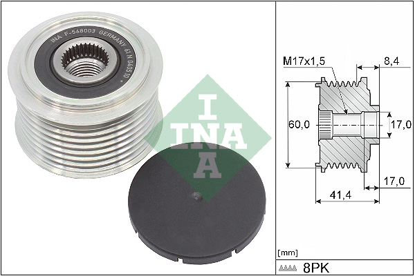 INA 535 0262 10 Dispositivo ruota libera alternatore-Dispositivo ruota libera alternatore-Ricambi Euro