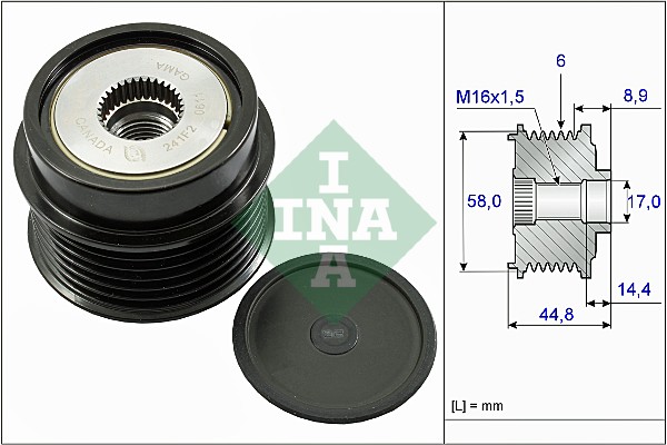 INA 535 0271 10 Dispositivo ruota libera alternatore-Dispositivo ruota libera alternatore-Ricambi Euro