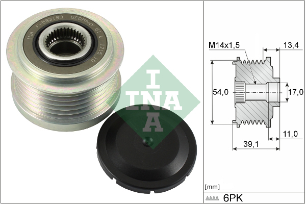 INA 535 0311 10 Dispositivo ruota libera alternatore-Dispositivo ruota libera alternatore-Ricambi Euro