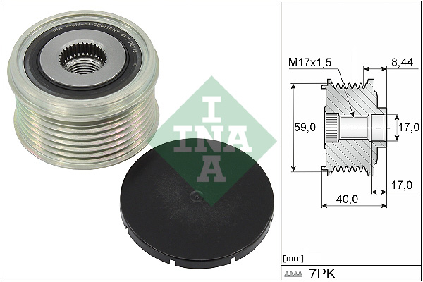 INA 535 0331 10 Dispositivo ruota libera alternatore-Dispositivo ruota libera alternatore-Ricambi Euro