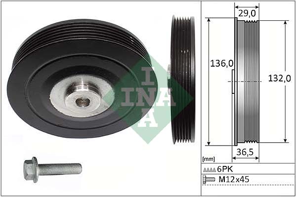 INA 544 0007 20 Kit pulegge, Albero motore/a gomito-Kit pulegge, Albero motore/a gomito-Ricambi Euro