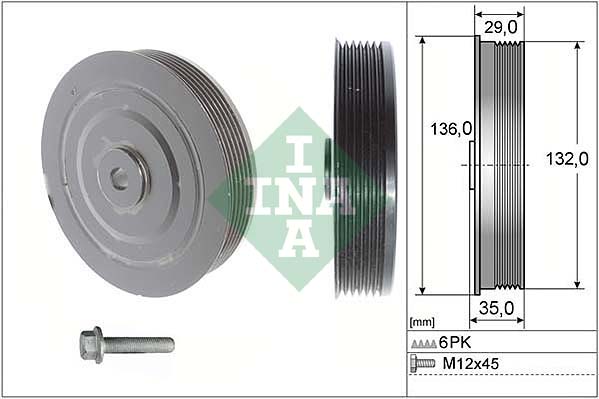 INA 544 0009 20 Kit pulegge, Albero motore/a gomito-Kit pulegge, Albero motore/a gomito-Ricambi Euro