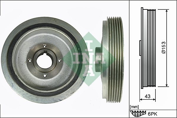 INA 544 0038 10 Puleggia cinghia, Albero a gomiti-Puleggia cinghia, Albero a gomiti-Ricambi Euro