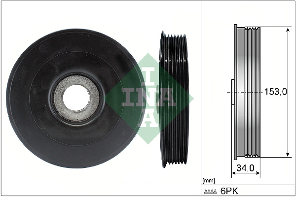 INA 544 0079 10 Puleggia cinghia, Albero a gomiti