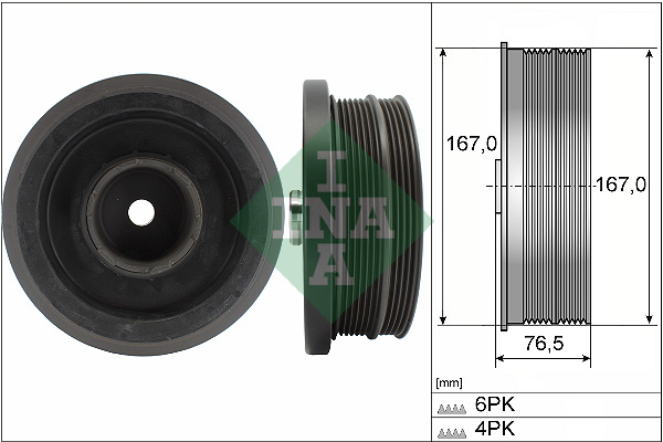 INA 544 0082 10 Puleggia cinghia, Albero a gomiti