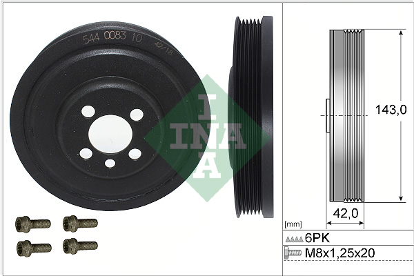 INA 544 0083 20 Kit pulegge, Albero motore/a gomito-Kit pulegge, Albero motore/a gomito-Ricambi Euro