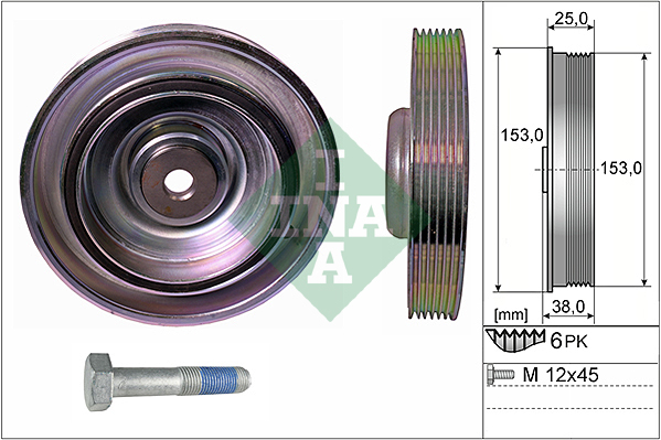 INA 544 0087 20 Kit pulegge, Albero motore/a gomito-Kit pulegge, Albero motore/a gomito-Ricambi Euro