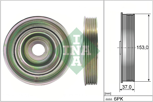 INA 544 0097 10 Puleggia cinghia, Albero a gomiti