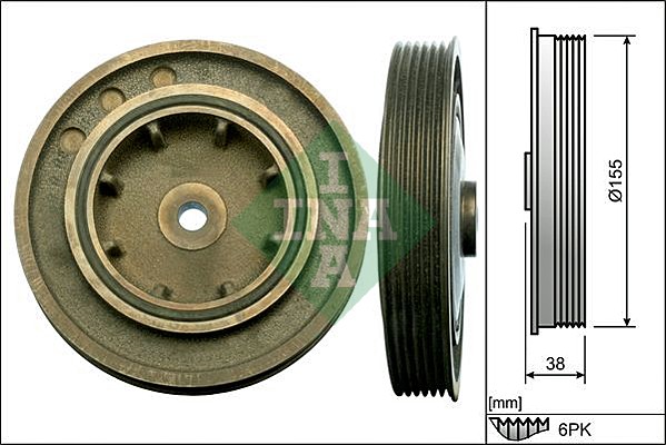 INA 544 0101 10 Puleggia cinghia, Albero a gomiti