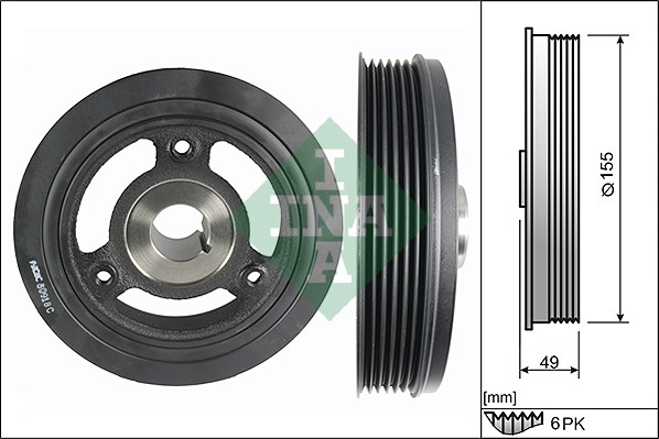 INA 544 0106 10 Puleggia cinghia, Albero a gomiti