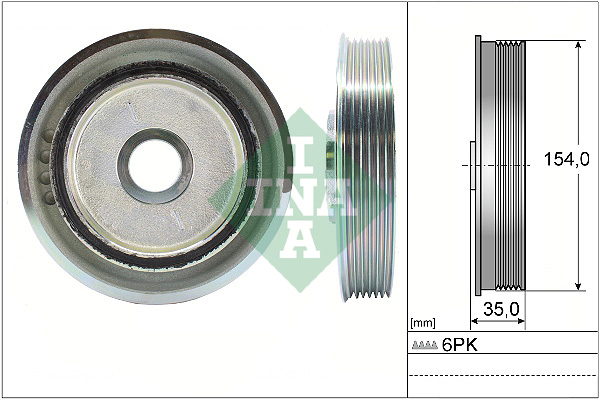 INA 544 0112 10 Puleggia cinghia, Albero a gomiti-Puleggia cinghia, Albero a gomiti-Ricambi Euro