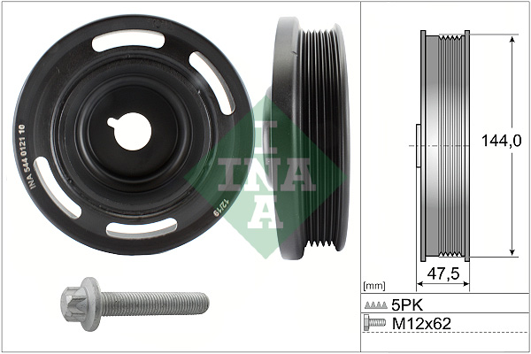 INA 544 0121 20 Kit pulegge, Albero motore/a gomito-Kit pulegge, Albero motore/a gomito-Ricambi Euro