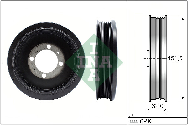 INA 544 0123 10 Puleggia cinghia, Albero a gomiti