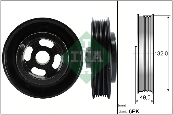 INA 544 0126 10 Puleggia cinghia, Albero a gomiti