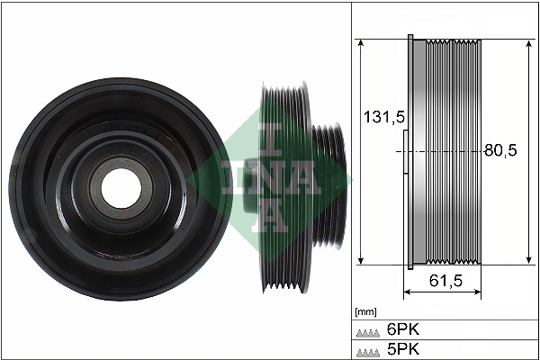 INA 544 0141 10 Puleggia cinghia, Albero a gomiti