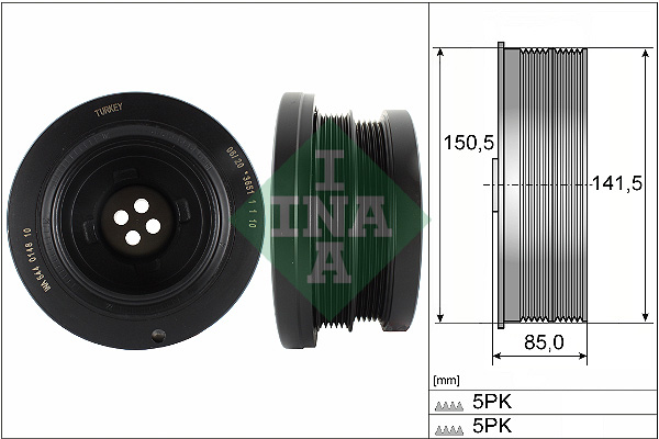 INA 544 0148 10 Puleggia cinghia, Albero a gomiti-Puleggia cinghia, Albero a gomiti-Ricambi Euro