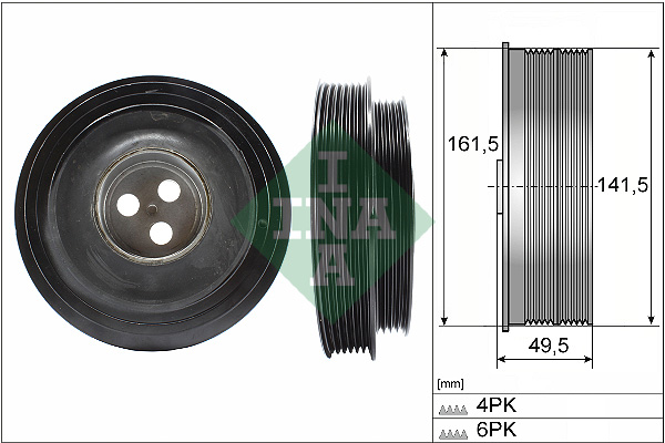 INA 544 0166 10 Puleggia cinghia, Albero a gomiti-Puleggia cinghia, Albero a gomiti-Ricambi Euro