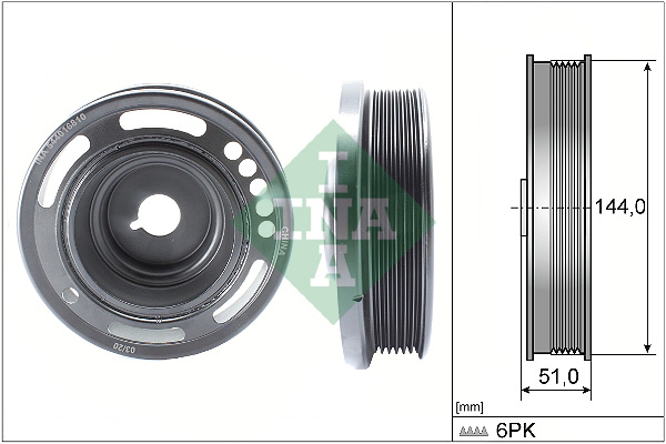 INA 544 0168 10 Puleggia cinghia, Albero a gomiti