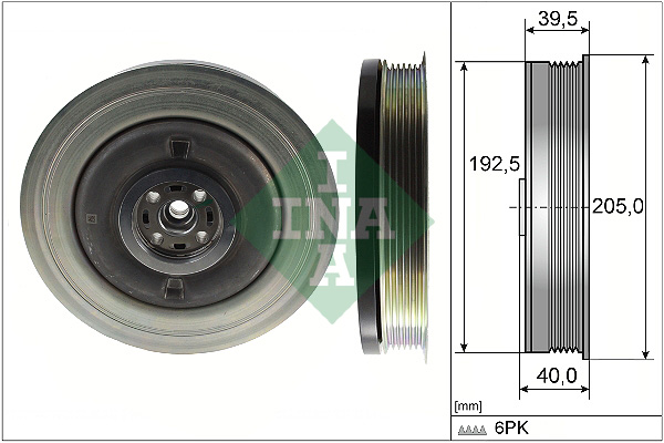 INA 544 0503 10 Puleggia cinghia, Albero a gomiti