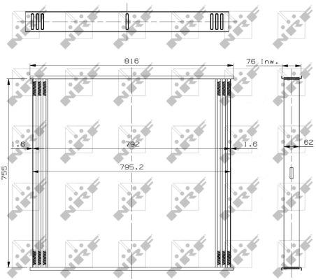 Retino radiatore, Scambiatore calore aria alimentazione