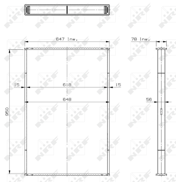 NRF 29679 Core, radiator for DAF