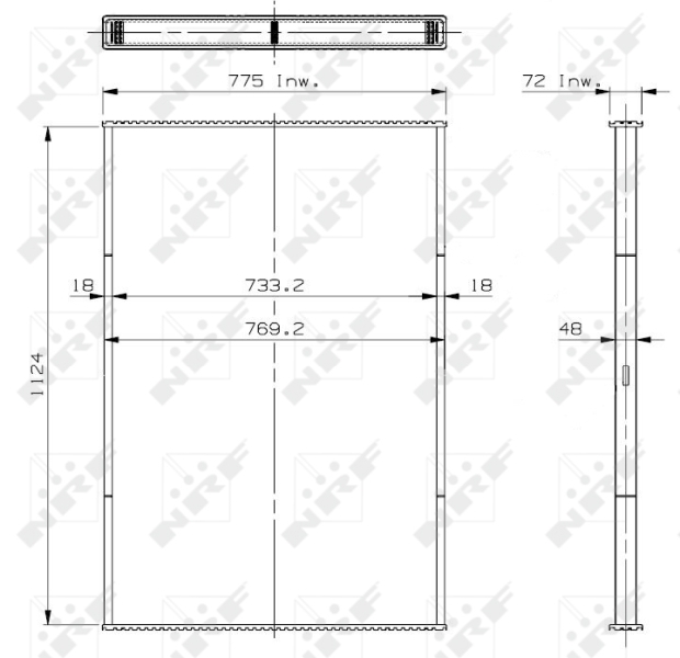 NRF 29698 Core, radiator for IVECO