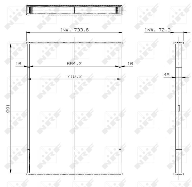 NRF 29725 Core, radiator for RENAULT TRUCKS