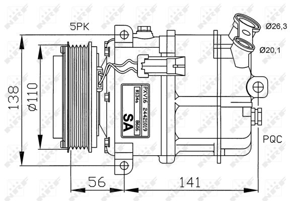 NRF 32190G Compressore, Climatizzatore-Compressore, Climatizzatore-Ricambi Euro