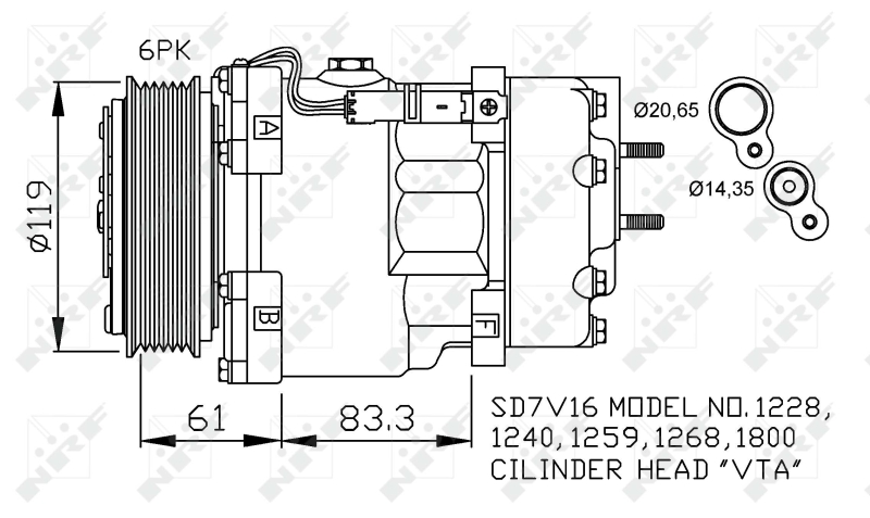 NRF 32198 Compressore, Climatizzatore