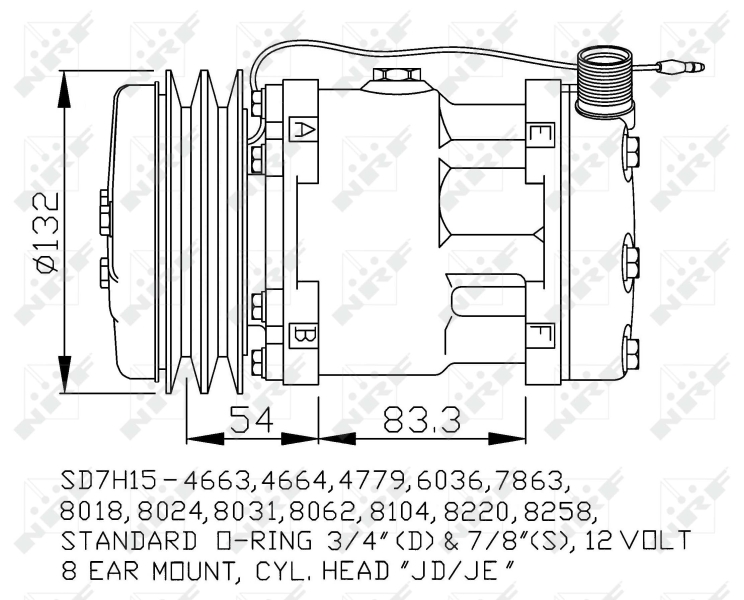 NRF 32238 Compressore, Climatizzatore-Compressore, Climatizzatore-Ricambi Euro