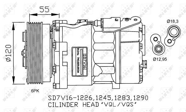 NRF 32255G Compressore, Climatizzatore-Compressore, Climatizzatore-Ricambi Euro