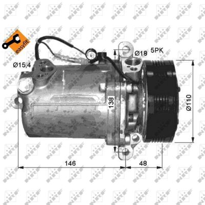 NRF 32414 Compressore, Climatizzatore-Compressore, Climatizzatore-Ricambi Euro