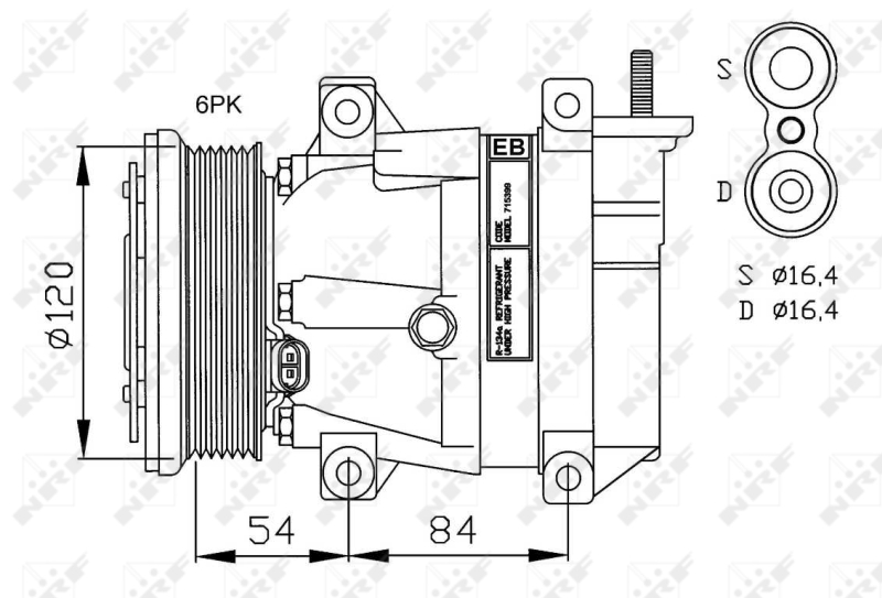 NRF 32484G Compressore, Climatizzatore-Compressore, Climatizzatore-Ricambi Euro