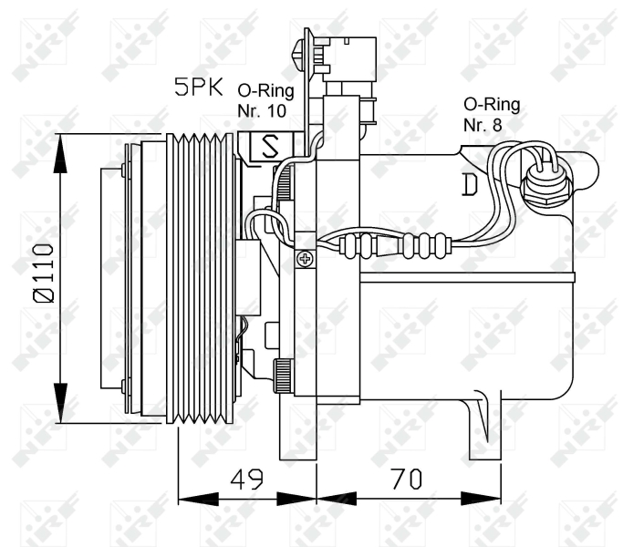 NRF 32490 Compressore, Climatizzatore