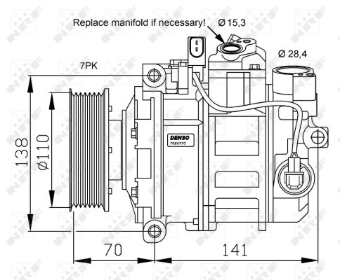 NRF 32613G Compressore, Climatizzatore