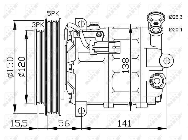 NRF 32673G Compressore, Climatizzatore-Compressore, Climatizzatore-Ricambi Euro