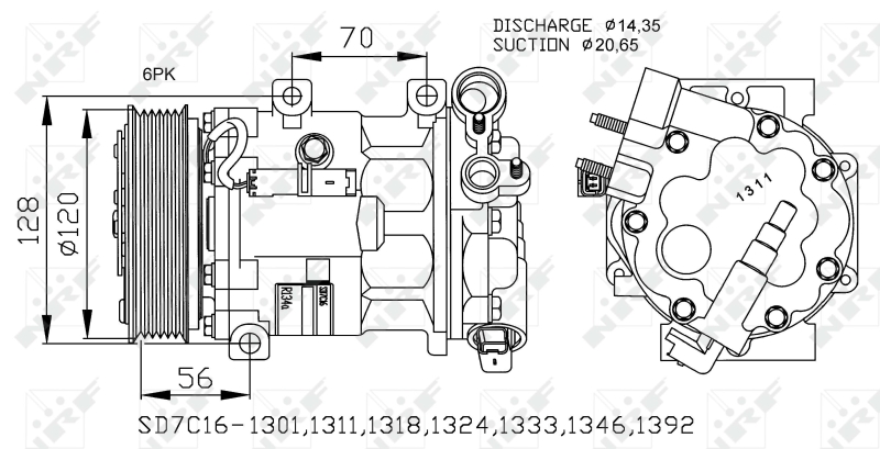 NRF 32682 Compressore, Climatizzatore-Compressore, Climatizzatore-Ricambi Euro