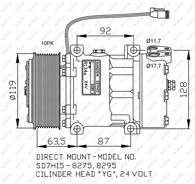 NRF 32705G Compressore, Climatizzatore