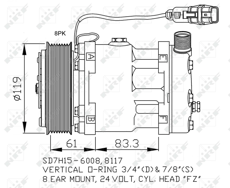 NRF 32706 Compressore, Climatizzatore