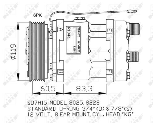 NRF 32768G Compressore, Climatizzatore