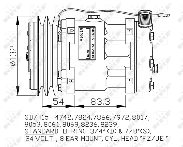 NRF 32769G Compressore, Climatizzatore