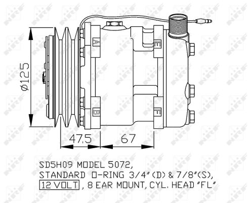 NRF 32800 Compressore, Climatizzatore-Compressore, Climatizzatore-Ricambi Euro