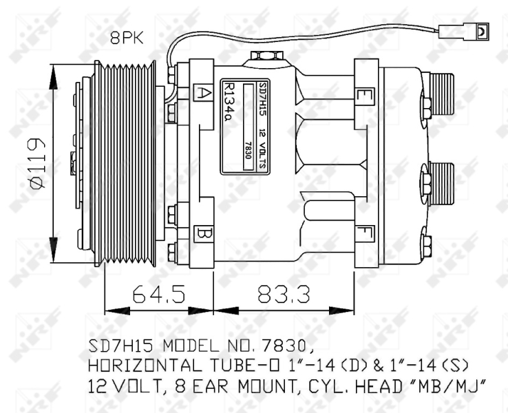 NRF 32805G Compressore, Climatizzatore