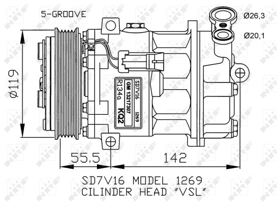 NRF 32818 Compressore, Climatizzatore-Compressore, Climatizzatore-Ricambi Euro