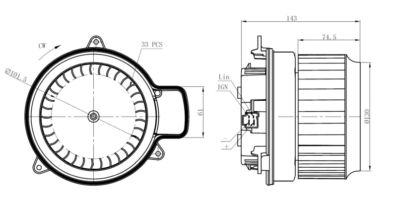 NRF 34287 Utastér-ventilátor