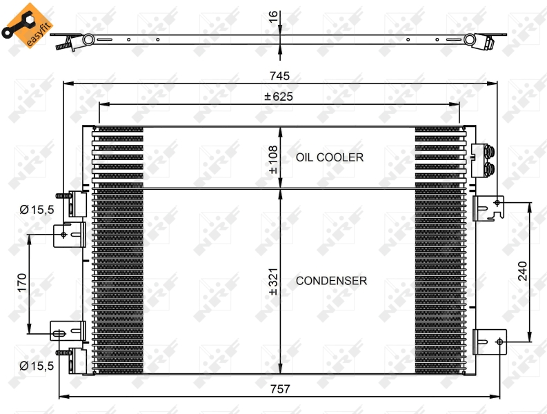 NRF 350031 Condensatore, Climatizzatore