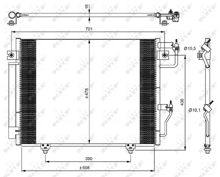 NRF 350049 Condensatore, Climatizzatore-Condensatore, Climatizzatore-Ricambi Euro