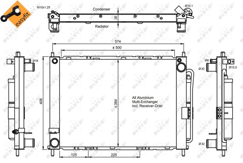 NRF 350057 Condensatore, Climatizzatore-Condensatore, Climatizzatore-Ricambi Euro